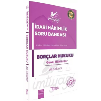 Temsil Kitap Yayınları 2023 Imtiyaz Idari Hakimlik Soru Bankası Borçlar Hukuku Ali Sakinci