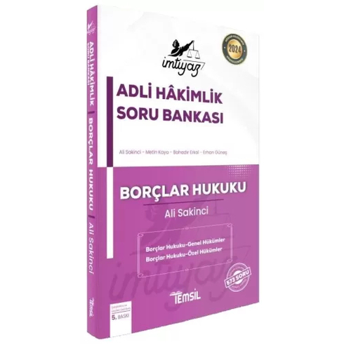 Temsil Kitap Yayınları 2024 Imtiyaz Adli Hakimlik Soru Bankası Borçlar Hukuku Ali Sakinci