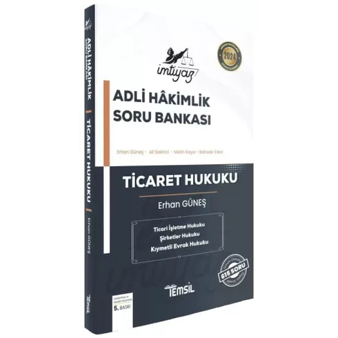 Temsil Kitap Yayınları 2024 Imtiyaz Adli Hakimlik Soru Bankası Ticaret Hukuku Erhan Güneş