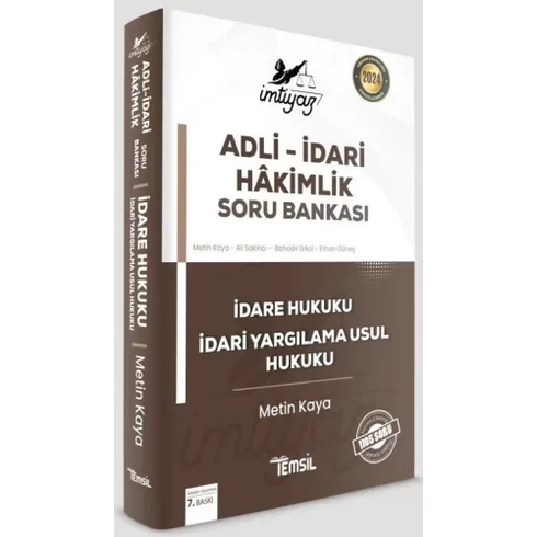 Temsil Kitap Yayınları 2024 Imtiyaz Adli-Idari Hakimlik Idare Hukuku, Idari Yargılama Usul Hukuku Soru Bankası Metin Kaya