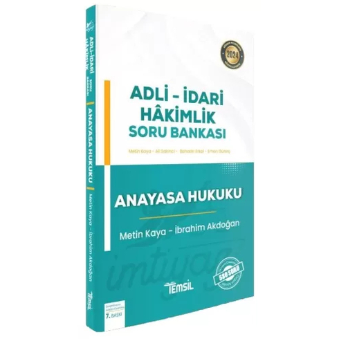 Temsil Kitap Yayınları 2024 Imtiyaz Adli-Idari Hakimlik Soru Bankası Anayasa Hukuku Metin Kaya