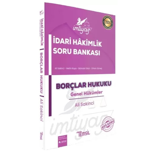 Temsil Kitap Yayınları 2024 Imtiyaz Idari Hakimlik Soru Bankası Borçlar Hukuku Ali Sakinci