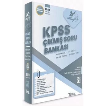 Temsil Yayınları 2023 Imtiyaz Kpss Ve Kurum Sınavları Çıkmış Soru Bankası Tamamı Çözümlü Erhan Güneş