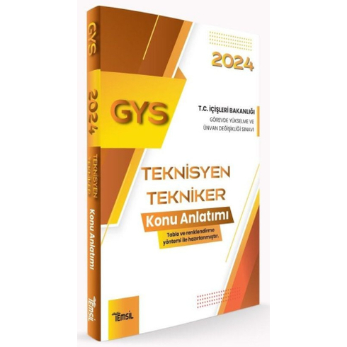 Temsil Yayınları 2024 Gys Içişleri Bakanlığı Teknisyen, Tekniker Konu Anlatımı Komisyon