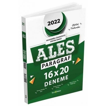 Tercih Akademi 2022 Ales Paragraf 16X20 Deneme Komisyon