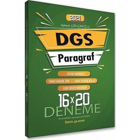 Tercih Akademi Dgs Paragraf 16 X 20 Deneme