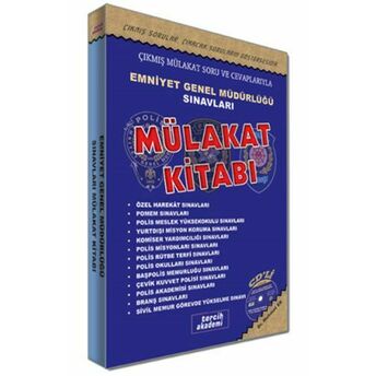 Tercih Akademi Emniyet Genel Müdürlüğü Sınavları Sonrası Mülakat Kitabı Cd'li Mehmet Er