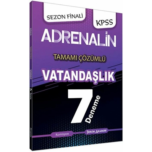 Tercih Akademi Yayınları Kpss Adrenalin Tamamı Çözümlü Vatandaşlık 7 Deneme