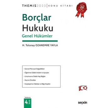 Themis Borçlar Hukuku Genel Hükümler H. Tolunay Ozanemre Yayla