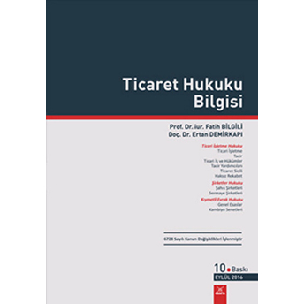 Ticaret Hukuku Bilgisi - Fatih Bilgili