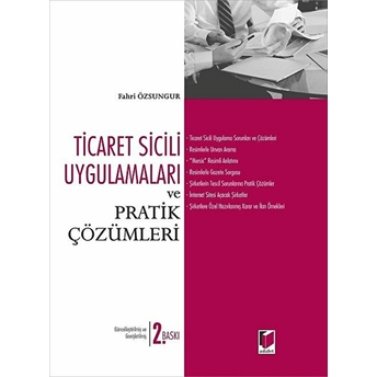 Ticaret Sicili Uygulamaları Ve Pratik Çözümleri Ciltli Fahri Özsungur