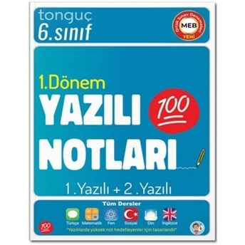 Tonguç Akademi 6. Sınıf Tüm Dersler 1. Dönem 1. Yazılı Ve 2. Yazılı Notları Komisyon