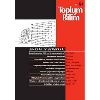 Toplum Ve Bilim Sayı: 123 Kolektif