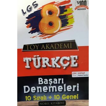 Toy Akademi Yayınları 8. Sınıf Lgs Türkçe Başarı Denemeleri 10 Sıralı 10 Genel (Yeni) Kolektif