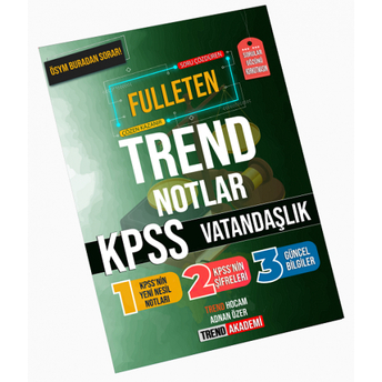 Trend Akademi Kpss Vatandaşlık Fulleten Trend Notlar Adnan Özer