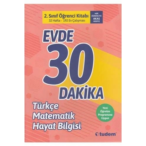 Tudem Yayınları 2. Sınıf Evde 30 Dakika Türkçe Matematik Hayat Bilgisi Soru Ev Çalışması