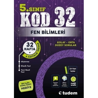 Tudem Yayınları 5. Sınıf Fen Bilimleri Kod 32 Tekrar Testleri Komisyon