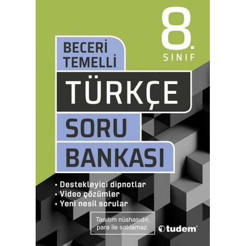 Tudem Yayınları 8. Sınıf Türkçe Beceri Temelli Soru Bankası