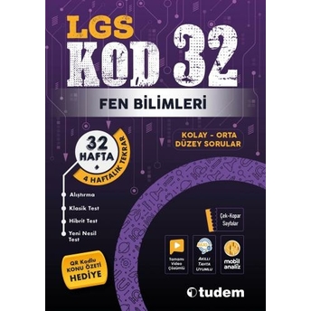 Tudem Yayınları Lgs Fen Bilimleri Kod 32 Tekrar Testleri Komisyon