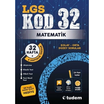 Tudem Yayınları Lgs Matematik Kod 32 Tekrar Testleri Komisyon