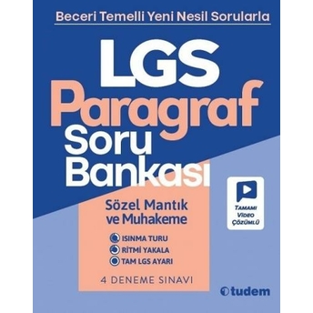 Tudem Yayınları Lgs Paragraf Soru Bankası Komisyon