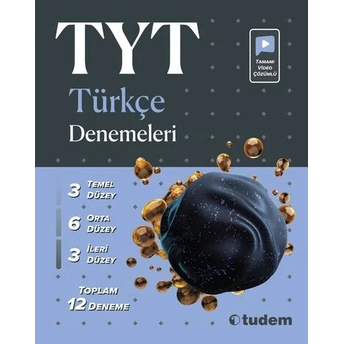 Tudem Yayınları Tyt Türkçe 12 Deneme Video Çözümlü Komisyon