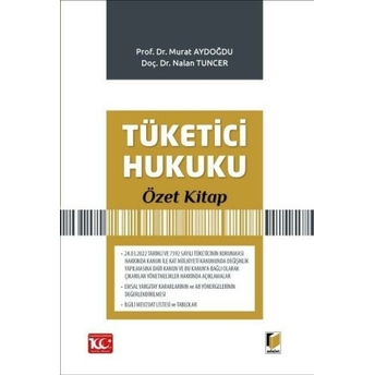 Tüketici Hukuku Özet Kitap Murat Aydoğdu