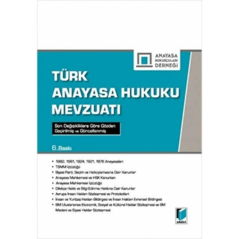 Türk Anayasa Hukuku Mevzuatı Ciltli Erdal Abdulhakimoğulları