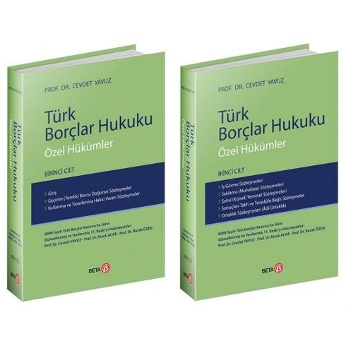 Türk Borçlar Hukuku Özel Hükümler Birinci Cilt - Ikinci Cilt