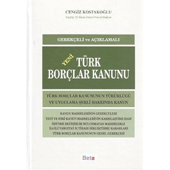 Türk Borçlar Kanunu Ciltli Cengiz Kostakoğlu