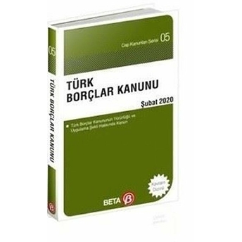 Türk Borçlar Kanunu (Şubat 2020) Cep Boy Celal Ülgen