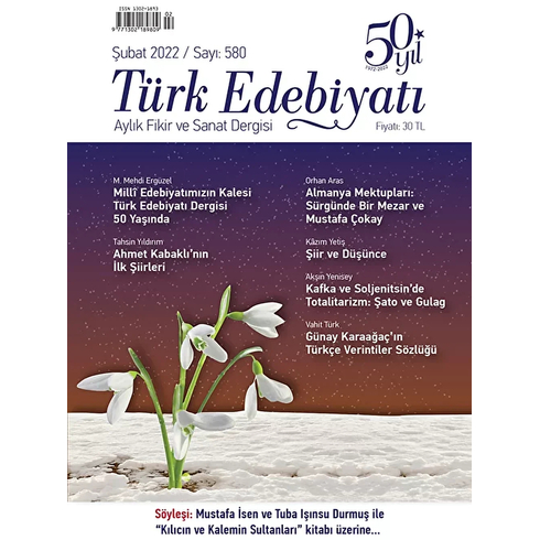 Türk Edebiyatı Dergisi Sayı: 580 Şubat 2022 Kolektif