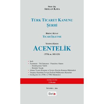 Türk Ticaret Kanunu Şerhi Ciltli Arslan Kaya