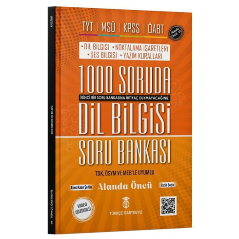 Türkçe Öabtdeyiz Kpss Öabt Tyt Msü Dil Bilgisi 1000 Soruda Soru Bankası Enes Kaan Şahin