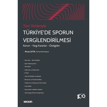 Türkiye'De Sporun Vergilendirilmesi Recep Çetin