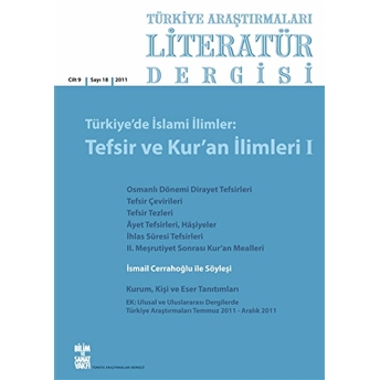 Türkiye Araştırmaları Literatür Dergisi Cilt 9 Sayı: 18