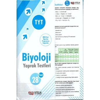 Tyt Biyoloji Yaprak Testleri Kolektif