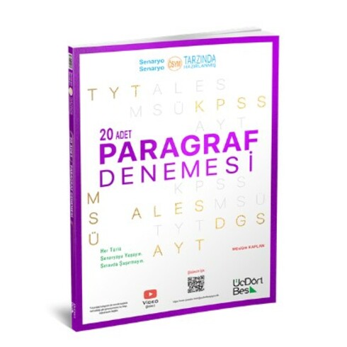 Üçdörtbeş Yayınları 2024 Paragraf 20 Adet Denemesi Müslüm Kaplan