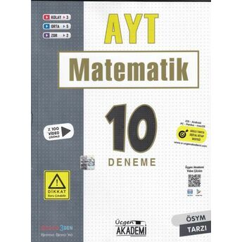 Üçgen Akademi Ayt Matematik 10 Lu Deneme Sınavı Komisyon