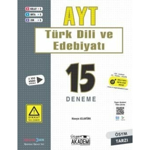 Üçgen Akademi Ayt Türk Dili Ve Edebiyatı Denemeleri 15 Deneme