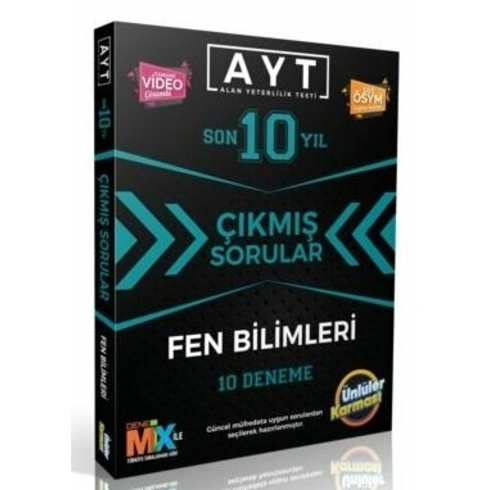 Ünlüler Ayt Fen Bilimleri Son 10 Yıl Çıkmış Sorular 10 Deneme