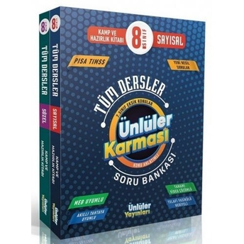 Ünlüler Karması 8. Sınıf Tüm Dersler Sayısal-Sözel Konu Anlatımlı Soru Bankası Seti Komisyon