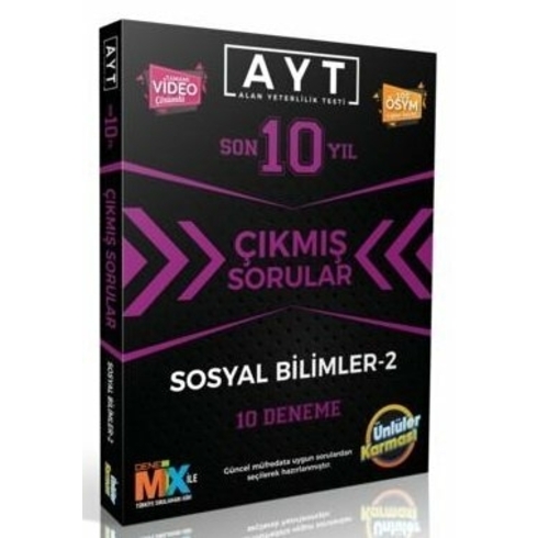 Ünlüler Karması Ayt Sosyal Bilimler - 2 Son 10 Yıl Çıkmış Sorular 10 Deneme