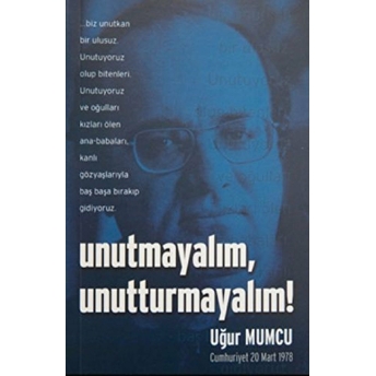 Unutmayalım, Unutturmayalım (2 Kitap Pullar) Uğur Mumcu