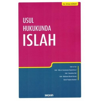 Usul Hukukunda Islah Erhan Günay