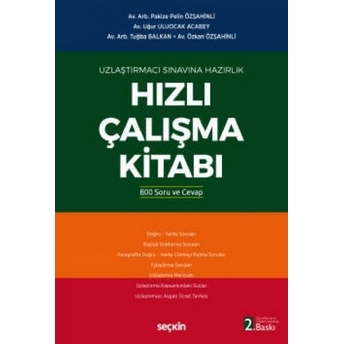 Uzlaştırmacı Sınavına Hazırlık Hızlı Çalışma Kitabı Pakize Pelin Özşahinli