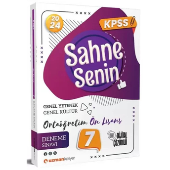 Uzman Kariyer Yayınları 2024 Kpss Lise Ortaöğretim Ön Lisans Sahne Senin 7 Deneme Dijital Çözümlü Komisyon