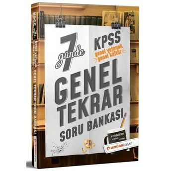 Uzman Kariyer Yayınları Kpss Genel Yetenek Genel Kültür 7 Günde Genel Tekrar Soru Bankası Komisyon