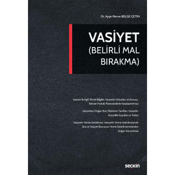 Vasiyet (Belirli Mal Bırakma) Ayşe Merve Belge Çetin