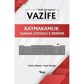 Vazife Kaymakamlık Tamamı Çözümlü 5 Deneme Recep Özceylan